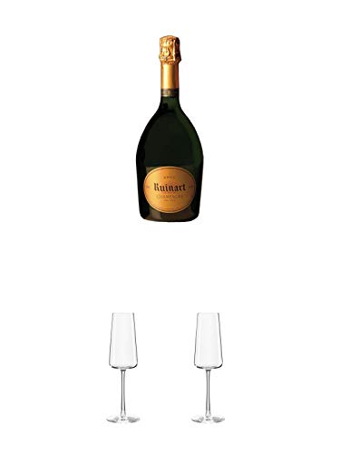 Ruinart R de Brut Champagner 0,75 Liter + Stölzle Power Champagnerkelch 1 Stück - 1590029 + Stölzle Power Champagnerkelch 1 Stück - 1590029 von 1a Schiefer