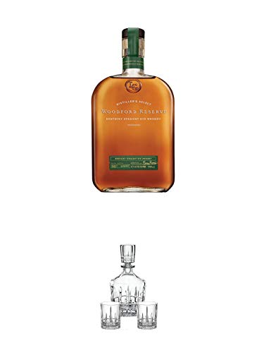 Woodford Reserve - RYE - (Grünes Label) USA 0,7 Liter + Whisky Decanter + 2 Whiskytumbler von Spiegelau 4500198 von 1a Schiefer