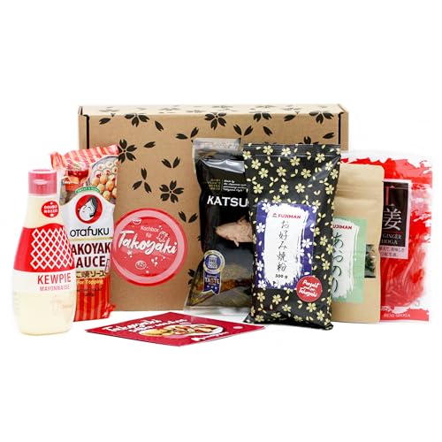 1mal1japan Takoyaki Kochset für japanische Oktopusbällchen (für 8 Portionen, 6-teiliges DIY Takoyaki Box, inkl. Anleitung), Geschenkidee (Takoyaki Kochbox) von 1mal1japan