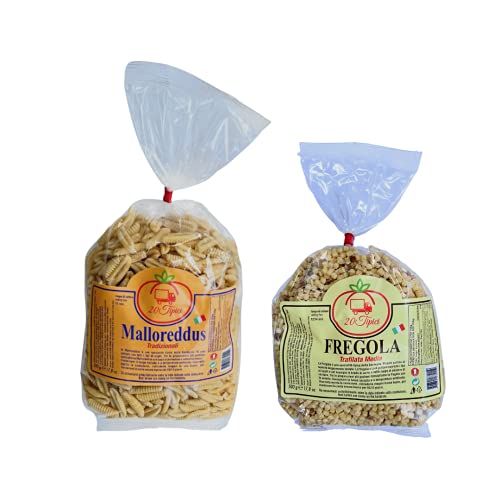 Fregula Sarda & Malloreddus 20Tipici - 500gr Malloreddus Artigianale Tradizionale Sarda + 500gr Fregola Pasta Artigianale Trafilata Al Bronzo - Prodotto Tipico Della Sardegna von 20Tipici