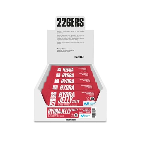 226ERS – Hydrajelly, Gelatine-Textur-Energiegel, 30 x 40 g, Glukose und Fruktose, sofortige Energie, Muskelregeneration, Natriumbeitrag, bessere Assimilation und Verdauung, gesalzene Kirsche von 226ERS