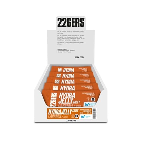 226ERS – Hydrajelly, Gelatine-Textur-Energiegel, 30 x 40 g, Glukose und Fruktose, sofortige Energie, Muskelregeneration, Natriumbeitrag, bessere Assimilation und Verdauung, gesalzenes Karamell von 226ERS