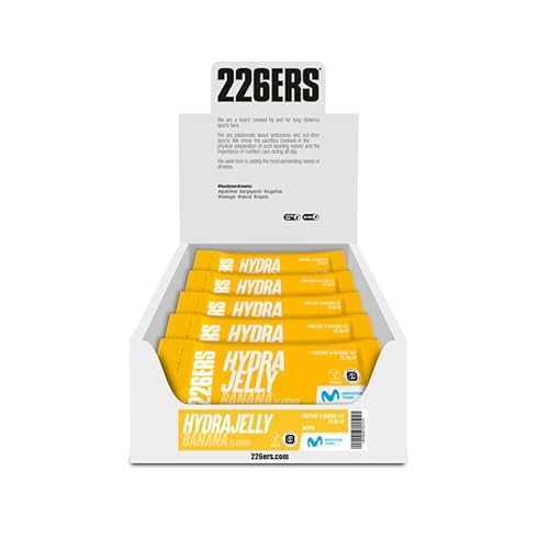 226ERS – Hydrajelly, Gelatine-Textur-Energiegel, 30 x 40 g, basierend auf Glukose und Fruktose, sofortige Energie, Muskelregeneration, Natriumbeitrag, bessere Assimilation und Verdauung, Banane von 226ERS