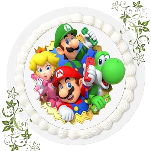 Fondant Tortenaufleger Tortenbild Geburtstag Super Mario L16 von ebaney