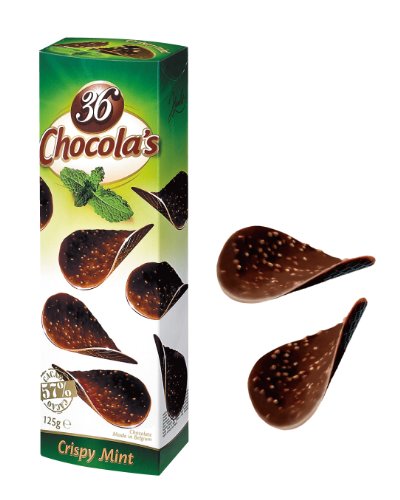 36 Chocola's Schokoblätter Crispy Mint, 1er Pack (1 x 125 g) von 36 Chocola´s