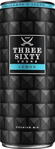 THREE SIXTY VODKA & Bitter Lemon I Premix I Vorgemixter Longdrink in der Dose "to-go" I Fruchtiger Bitter Lemon Geschmack I 330ml I 10% vol. von 360° Three Sixty