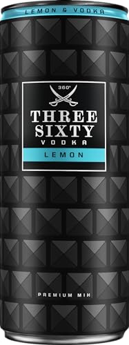 THREE SIXTY VODKA & BITTER LEMON | PREMIX 12 x 330ml | Vorgemixter Longdrink in der Dose "to-go" | Geschmack: Vodka & Bitter Lemon | 10% vol. von 360° Three Sixty