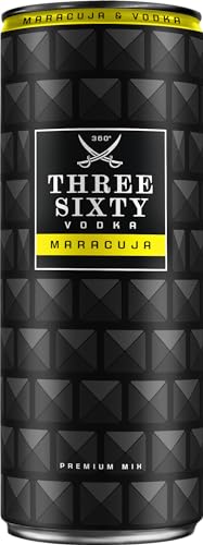 THREE SIXTY VODKA & MARACUJA , PREMIX 1 x 330ml , Vorgemixter Longdrink in der Dose "to-go" , Geschmack: Vodka & Maracuja , 10% vol. von 360° Three Sixty