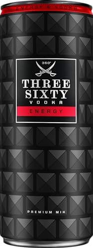 THREE SIXTY VODKA & ENERGY , PREMIX 1 x 330ml , Vorgemixter Longdrink in der Dose "to-go" , Geschmack: Vodka & Energy , 10% vol. von 360° Three Sixty