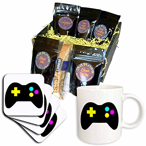 3dRose cgb_102385_1 CMYK Gamer-Kontroll-Symbol Grafik-Carto-Kaffee-Geschenkkorb, mehrfarbig von 3dRose