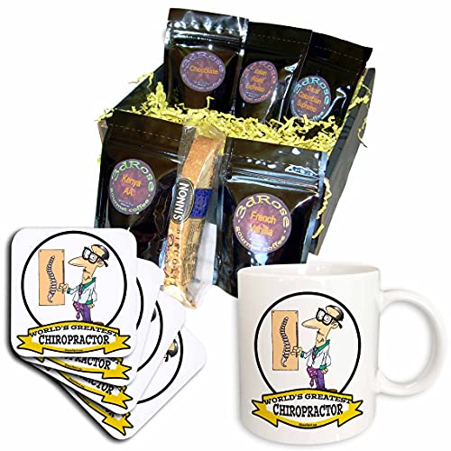 3dRose cgb_103037_1 Funny Worlds Greatest Chiropraktiker Beruf Job Cartoon-Kaffee-Geschenkkorb, mehrfarbig von 3dRose