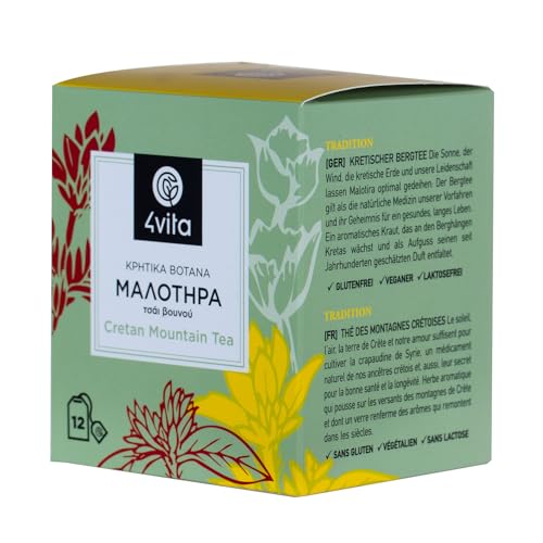 Kretischer Bergtee "Malotira" - 4vita - (Box / 12 Teebeutel á 1,3 g) von 4vita