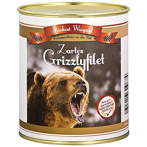 4you Design Grizzlyfilet Feines aus der Dose – lustiges Geschenk für Kinder & Erwachsene – Geschenkidee zu Weihnachten, Geburtstag oder 1. April – Gummibärchen Süßigkeit – 175g von 4you Design