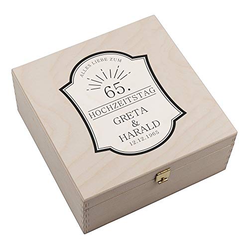 Hufeisen-Box zur Eisernen Hochzeit • Alles Liebe • OHNE GRAVUR - personalisiert Geschenkidee Hochzeitstag Großeltern Eltern (Alles Liebe, ohne Gravur) von 4youDesign