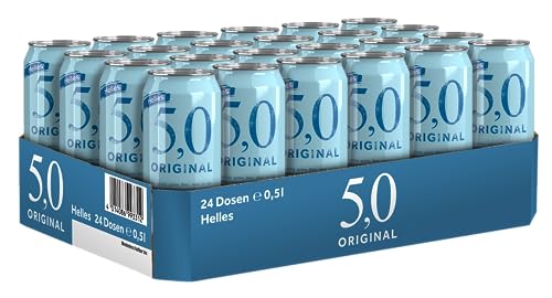 5,0 Original Helles, 24er Dosentray, EINWEG (24 x 0,5l) von 5,0 ORIGINAL