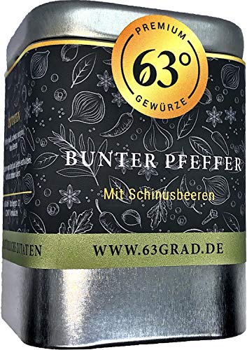 63 Grad - Bunter Pfeffer - Pfeffermischung mit Schinusbeeren (80g) von 63 Grad