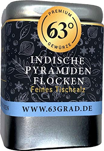 63 Grad Indische Pyramindenflocken - Edles Salz in Form kleiner Pyramiden (75g) von 63 Grad