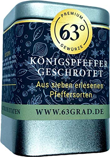 63 Grad Königspfeffer geschrotet - Exclusive Gourmet - Pfeffermischung (80g) von 63 Grad