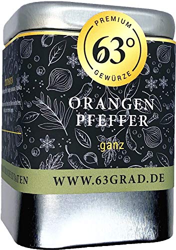 63 Grad - Orangenpfeffer - ganze weiße Pfefferkörner (60g) von 63 Grad