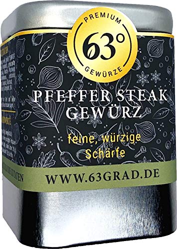 63 Grad - Pfeffersteak Gewürz -Gewürzpfeffermischung für leckere Steaks (120g) von 63 Grad