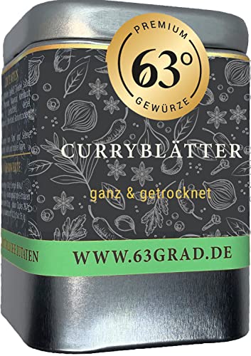 63 Grad - Premium Curryblätter - ganz & getrocknet Curry Blätter für die indische Küche (6gr) von 63 Grad