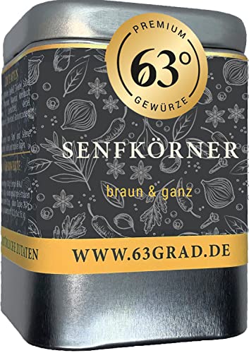 63 Grad - Premium Senfkörner braun & ganz - scharf zum Senf selber machen (100g) von 63 Grad