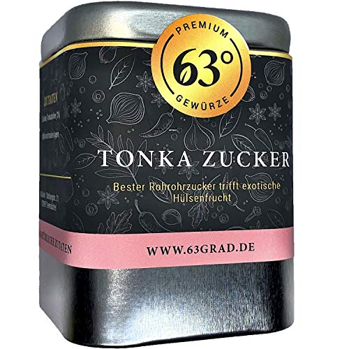 63 Grad - Tonka Zucker - Gewürzzucker mit Tonkabohnen für Desserts und Süßspeisen (150g) von 63 Grad