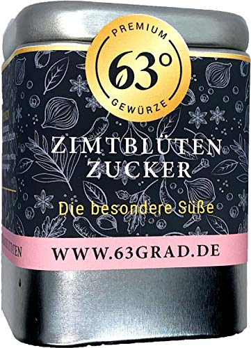 63 Grad Zimtblütenzucker Aus Rohrohrzucker, Kokosblütenzucker und Zimtblüten (150g) von 63 Grad