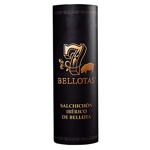 7 BELLOTAS Iberischer Schweine-Salami | Salchichon 100% Ibérico Rasse Bellota Pata Negra | Salamiwurst vom Iberischen Eichelschwein (Stück +500G) von 7 BELLOTAS