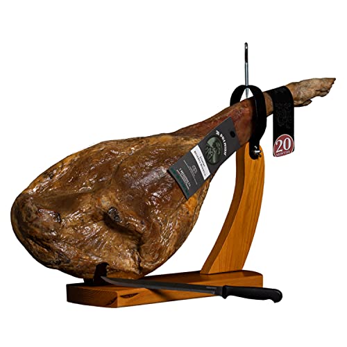 7B PREMIUM Spanischer Schinken Serrano 100% Duroc | Bodega Serrano Feldköderschinken JAMON Guijuelo 20 Monate (Stück +8 Kg.) von 7 BELLOTAS