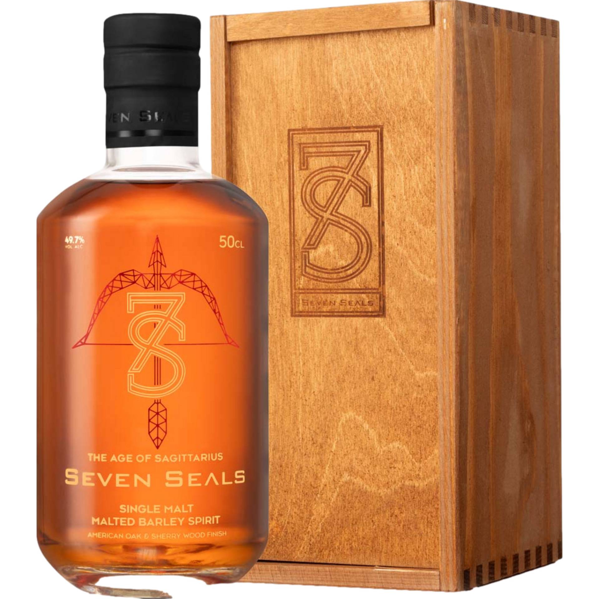 The Age of Sagittarius Single Malt Whisky, Schweiz, 0,5 L, 49,7 % Vol., Spirituosen von 7 Seals Innovation AG, Stanstaderstraße 90, CH-6370 Stans