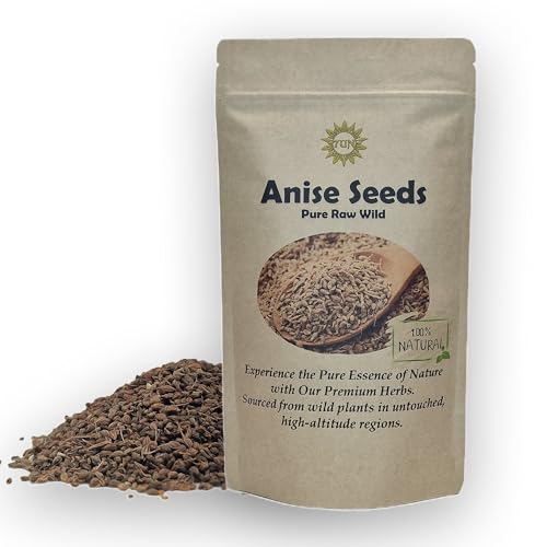 Anissamen 100g – 100% Rein, Roh, Wild, Nicht-GVO, Vegan – Aromatisches Gewürz für Verdauungsgesundheit, Geschmacksverstärkung und kulinarische Verwendung – Ideal für Tees, Backen und Kochen. von 7UN