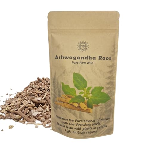 Premium Ashwagandha-Wurzel 100g – 100% Rein, Roh, Wild, Nicht-GVO, Vegan – Natürliche Stresslinderung, Immunsystem-Unterstützung, Energieschub von 7UN