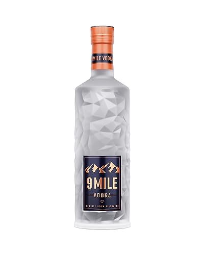 9 MILE Vodka 1,75l – 37,5% Vol. Premium Vodka mit LED-Beleuchtung, Granite Rock Filtration & mildem Geschmack – ideal für Longdrinks, Cocktails oder den puren Genuss von 9 Mile