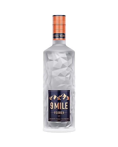 9 MILE Vodka 1l – 37,5% Vol. Premium Vodka mit LED-Beleuchtung, Granite Rock Filtration & mildem Geschmack – ideal für Longdrinks, Cocktails oder den puren Genuss von 9 Mile