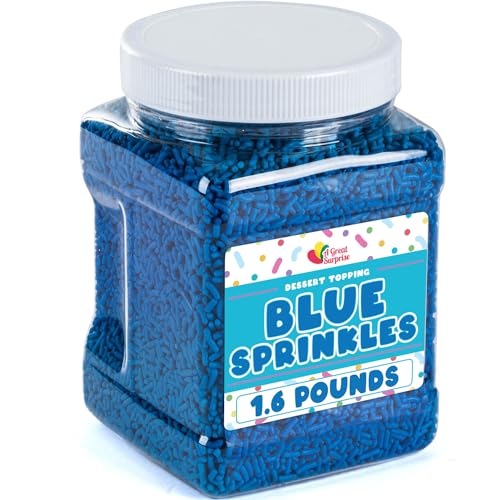 A Great Surprise Blue Sprinkles Bulk – 0,7 kg – Winter Wonderland Royal Blue Jimmies – Dunkelblaue Streusel zum Dekorieren – blaue Dessert-Toppings von A Great Surprise