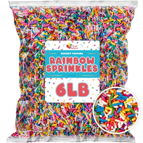 Grehge nkles - 6 Pounds - Bulk Jimmies - Colorful Sprinkles for Baking, Cupcakes, Cookies, Ice Cream, Toppings von A Great Surprise