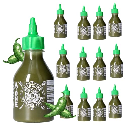 A-ONE Sriracha Sauce Green Chili 12 x 200ml Hot Chilli Grüne Chilisauce Würzsaucen - Perfekt für Gastro von A-ONE