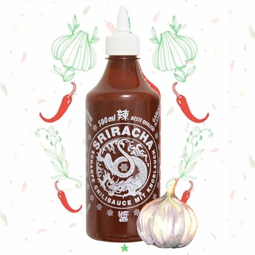 A-One Sriracha Sauce Knoblauch 12 x 500ml Chili Sauce extra Garlic - 12er Vorteilspack Chilisauce - Perfekt für Gastro von A-ONE