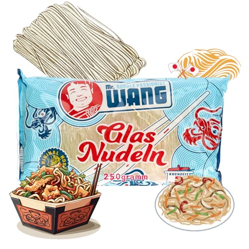 Mr. WANG Glasnudeln Asia 10 x 250g - Von Natur aus vegan und glutenfrei - Schnelle Zubereitung - Ideal geeignet für Salate, Suppen, Bowls & Wokgerichte von A-ONE