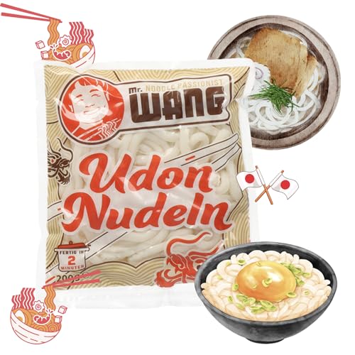 Mr. WANG Udon Nudeln 17er Pack x 200g - gekocht - schnelle Zubereitung in 2 Minuten - Vegan - Halal - Japanische Weizennudeln von A-ONE