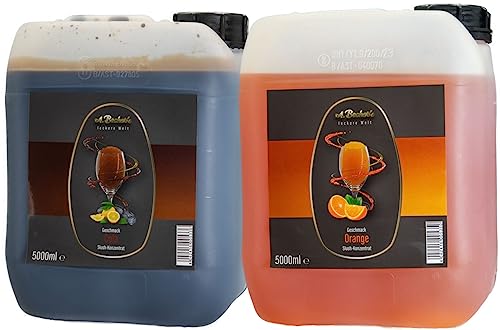 A. Becker´s Slush Eis Sirup | Ohne Azofarbstoffe | 2x 5L Cola und Orange | 1L Slush Konzentrat ergibt 6L Eis | Getränkesirup für Zubereitung in Slush Maschine und Mixer von A. Becker's