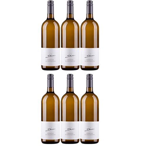 A. Diehl Grauer Burgunder Weißwein Wein trocken Literflasche QbA Inkl. FeinWert E-Book (6 x 1,0l) von A. Diehl