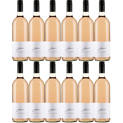 A. Diehl Portugieser Weißherbst trocken Pfalz Dt. Qualitätswein Literflasche I FeinWert Paket (12 x 1,0l) von A. Diehl