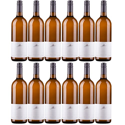 A. Diehl Riesling Weißwein Wein halbtrocken QbA Literflasche I FeinWert Paket (12 x 1,0l) von A. Diehl