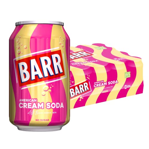 BARR seit 1875, Cream Soda, 24er-Pack kohlensäurehaltige Getränkedosen, ohne Zucker, 24 x 330 ml von Barr