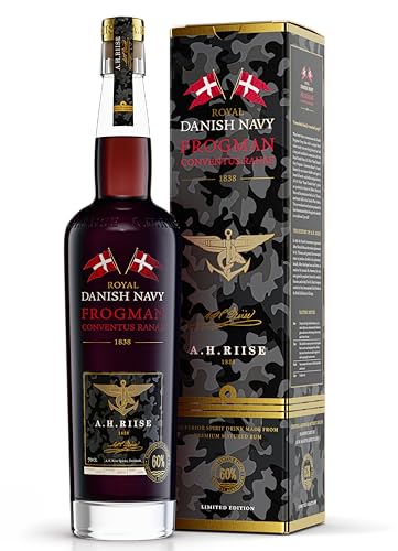 A.H. Riise Royal Danish Navy Frogman Conventus Ranae| Premium Spirituose auf Rumbasis | Kräftiger Geschmack | Subtile, liebliche Noten| 700 ml | 60% Vol. von A.H. Riise