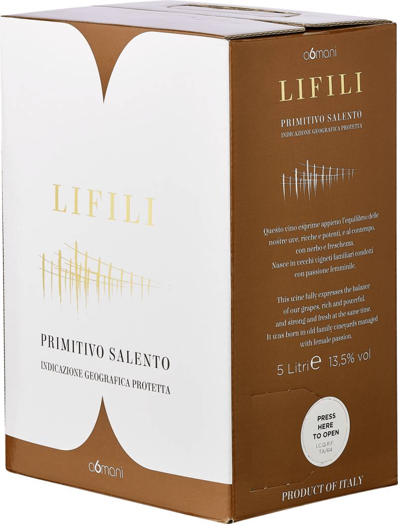 a6mani LIFILI Primitivo Salento - 5l-Bag-in-Box