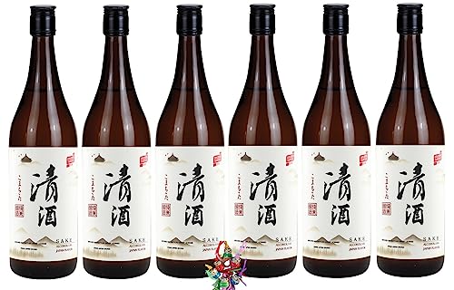 [ 6x 750ml ] Sake alkoholhaltiges Getränk aus Reis alc.14% vol. + ein kleiner Glücksanhänger gratis von AAF