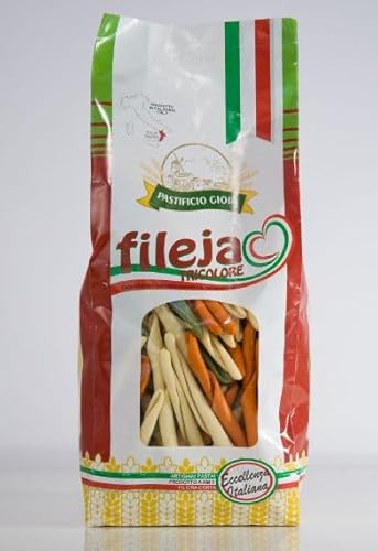 PASTIFICIO GIOIA PASTA FILEJA KALABRESE DIE BESTE MANUFAKTURA-PASTA MULTIPACK AROMEN ZUR AUSWAHL (10 Packungen, FILEJA TRICOLORE) von ABAZO